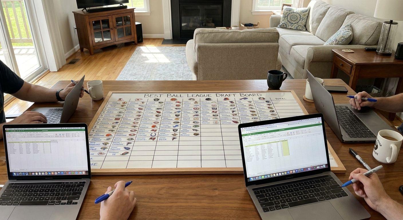 Fantasy football draft board for best ball leagues