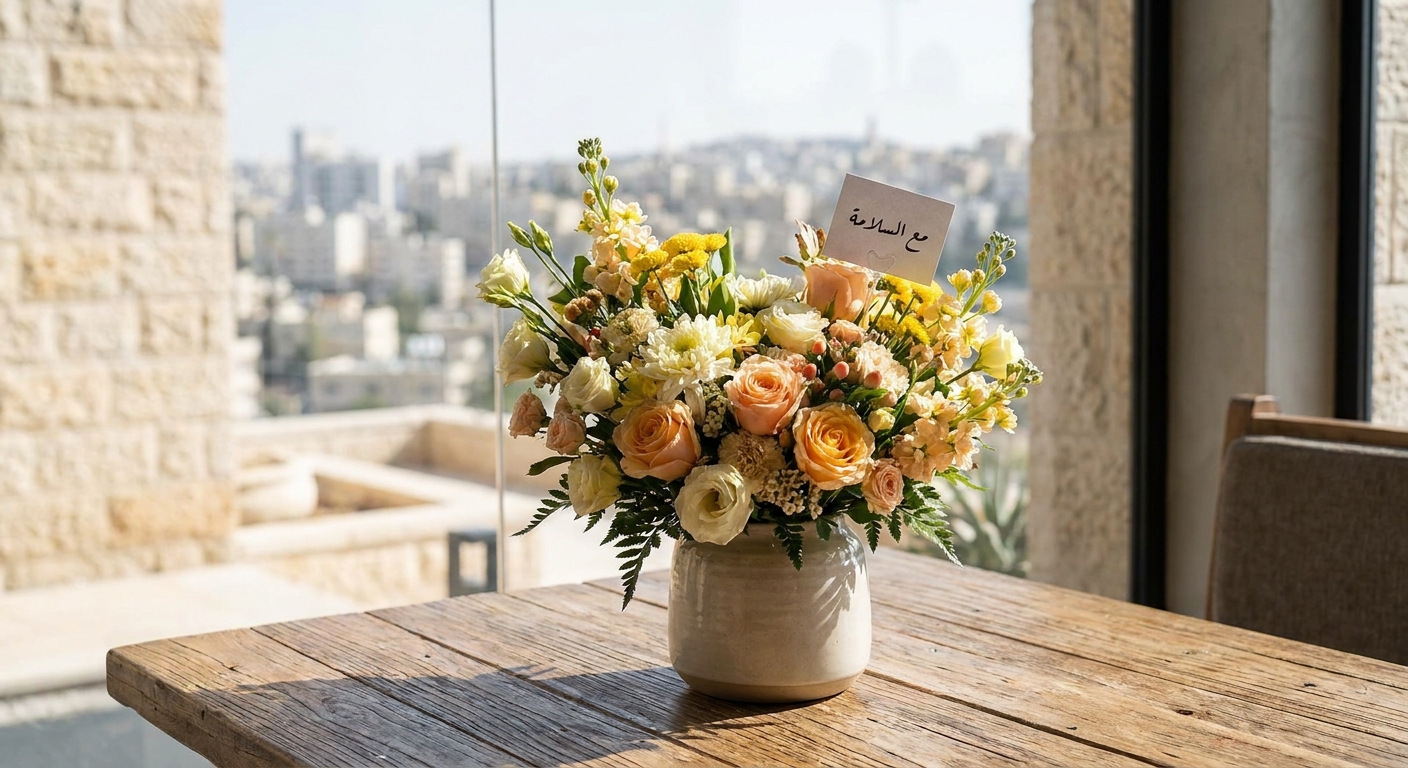 Flower arrangements for a colleague's farewell in Amman