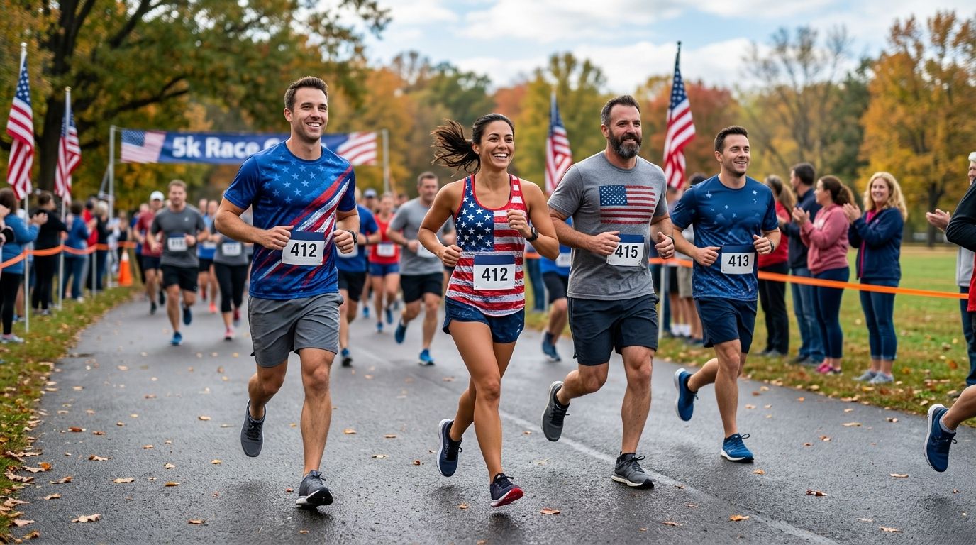 Best patriotic running shirts for Veterans Day 5k races
