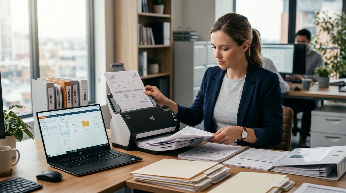Document scanners for digitizing business paper records