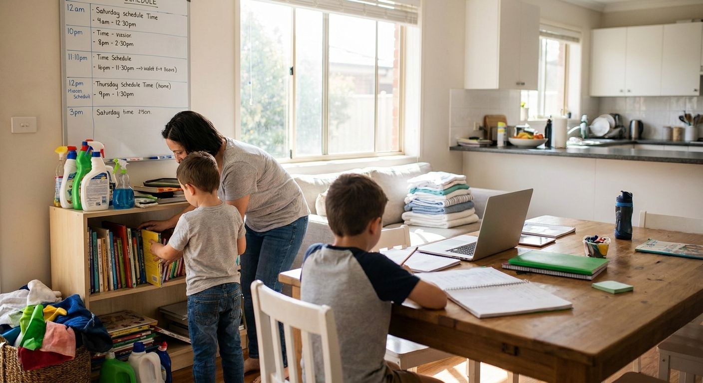 House cleaning for homeschooling households