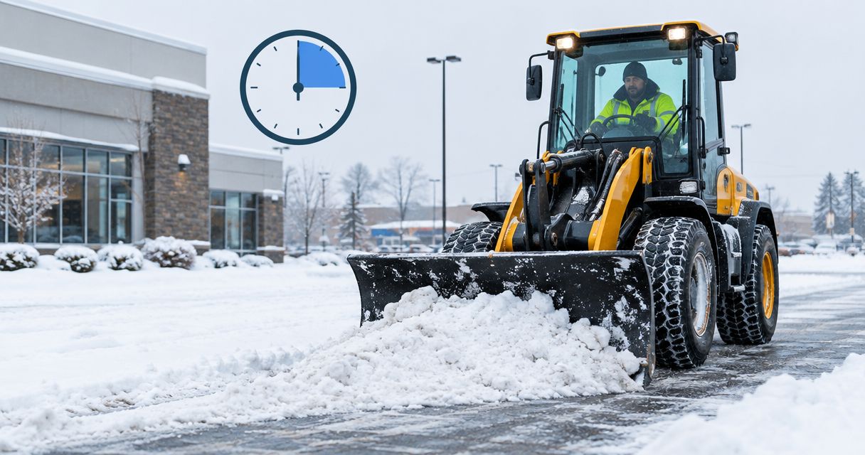 Can a snow removal contractor guarantee lot clearing within 4 hours?