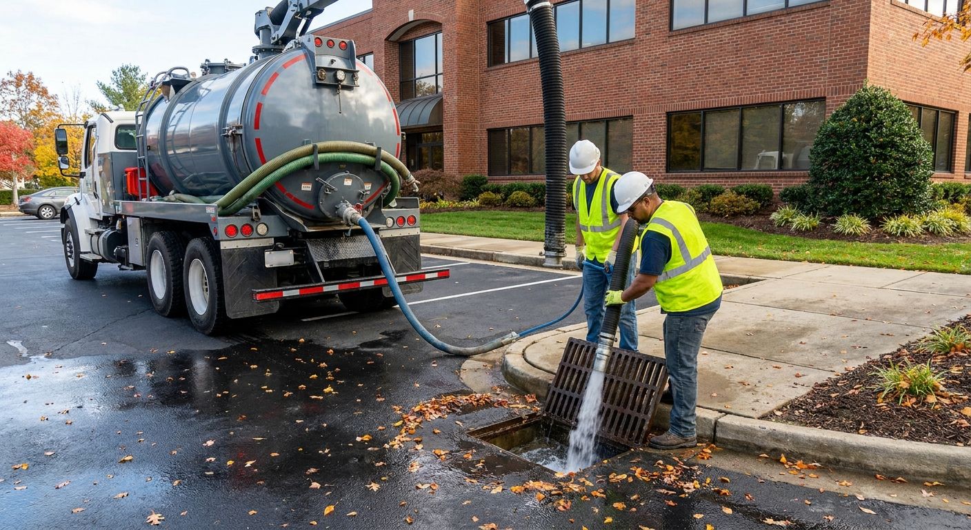 Storm drain cleaning for commercial properties
