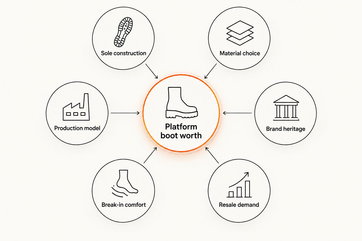 Diagram of six factors that determine whether a platform boot is worth buying