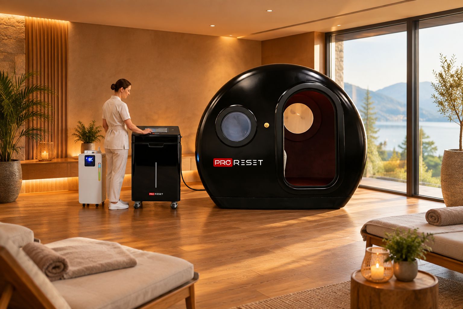 Zwei-Personen hyperbare Lounge in einem Hotelspa-Ruheraum