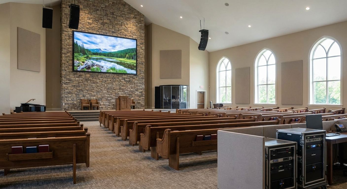 TV mounting for churches and event spaces