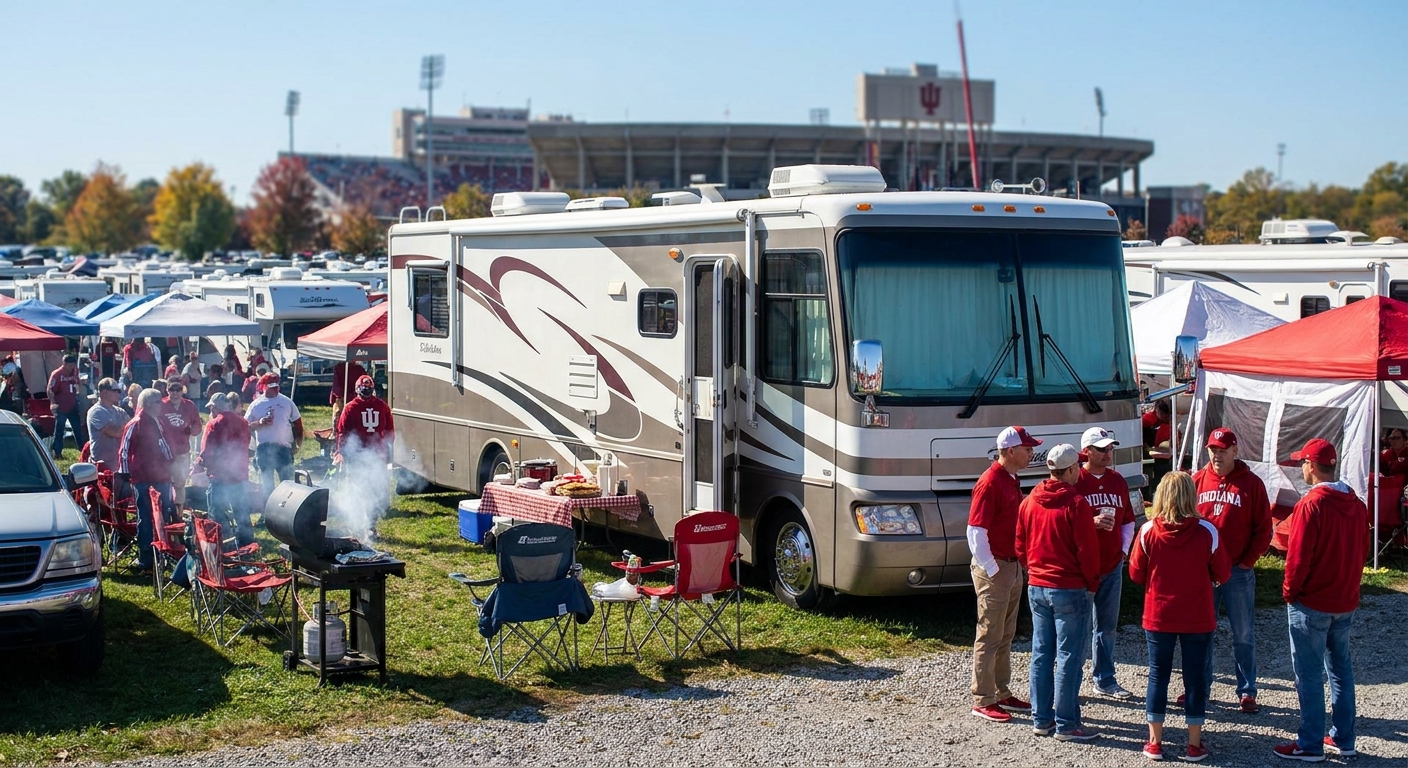 RV parking spots for IU football tailgating