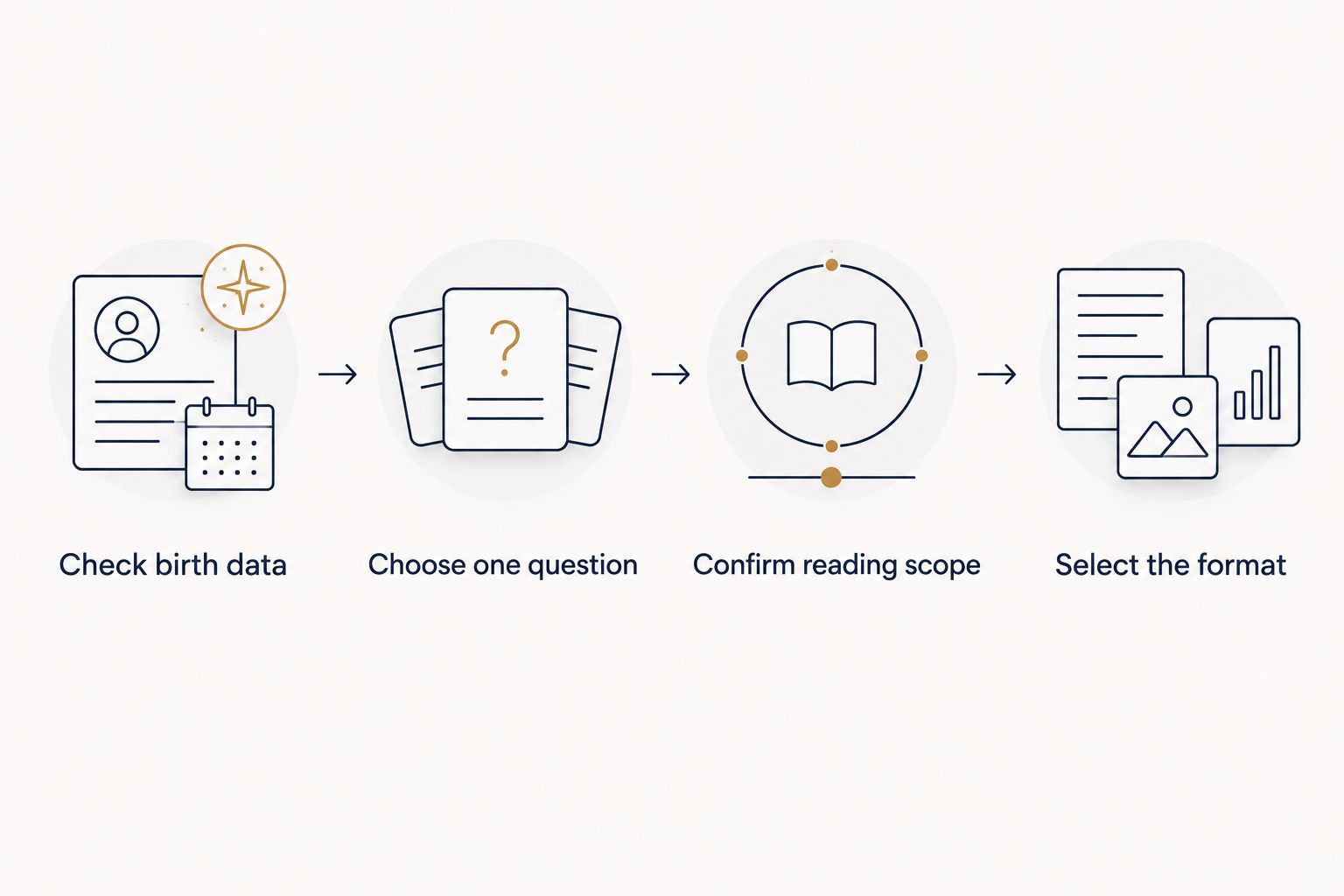 Four preparation steps from checking birth data to selecting a reading format