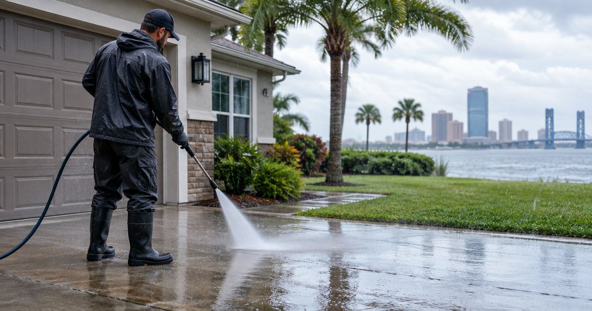 How does rain affect pressure washing appointments in Jacksonville?