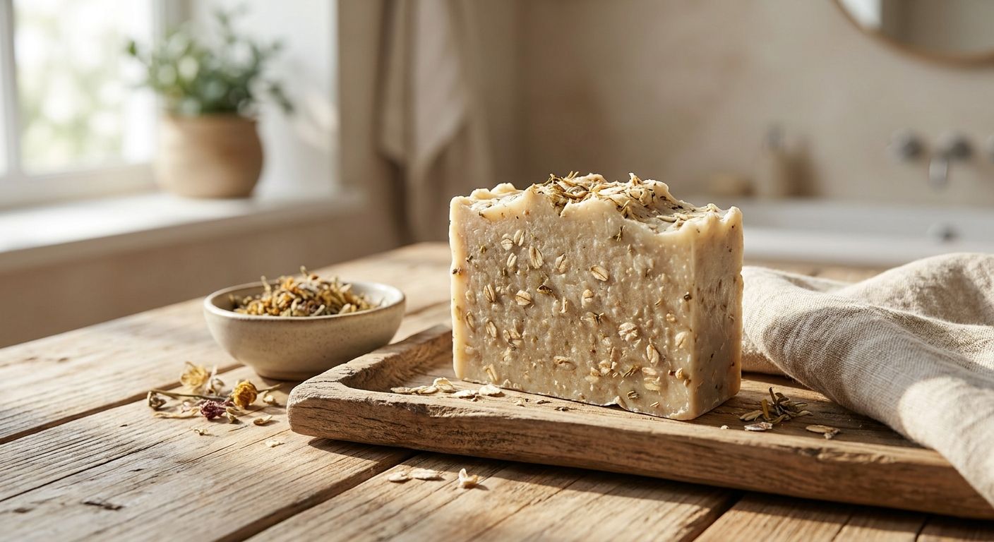 Natural soap for psoriasis-prone skin