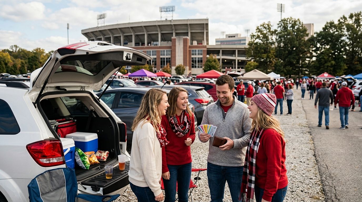 How much does a group parking pass cost for IU football?
