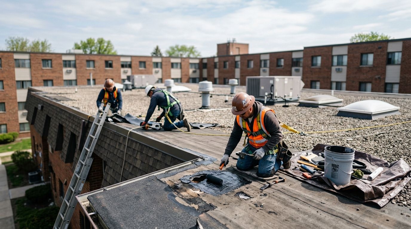 Emergency roof repair for property management companies
