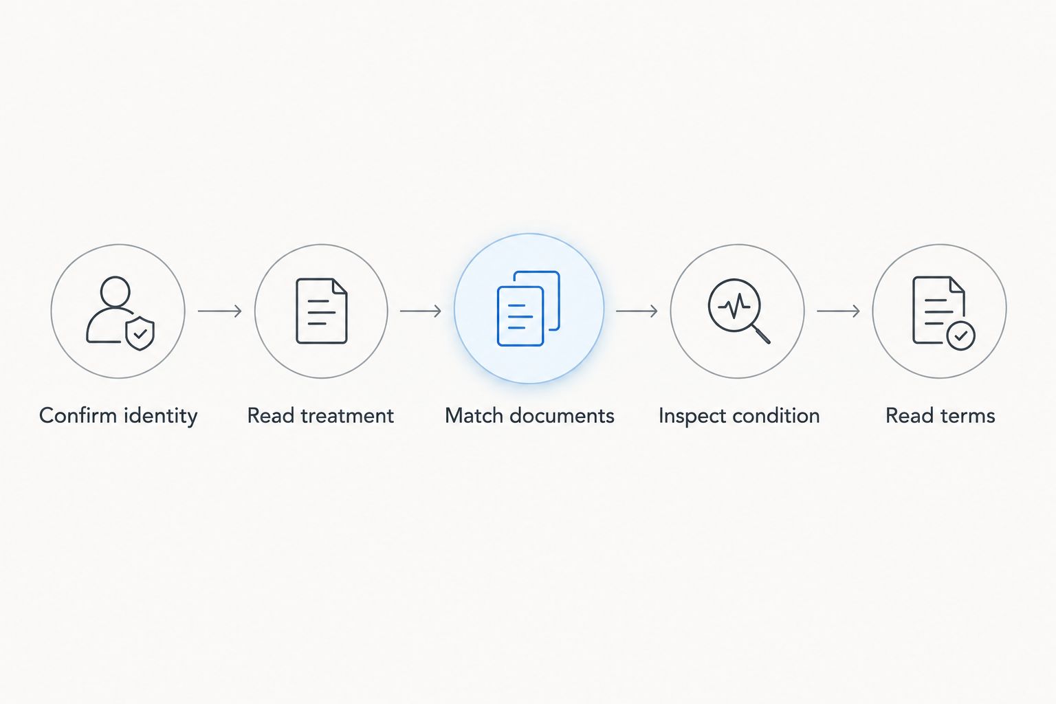 Five checks covering ruby identity, treatment, documents, condition, and auction terms