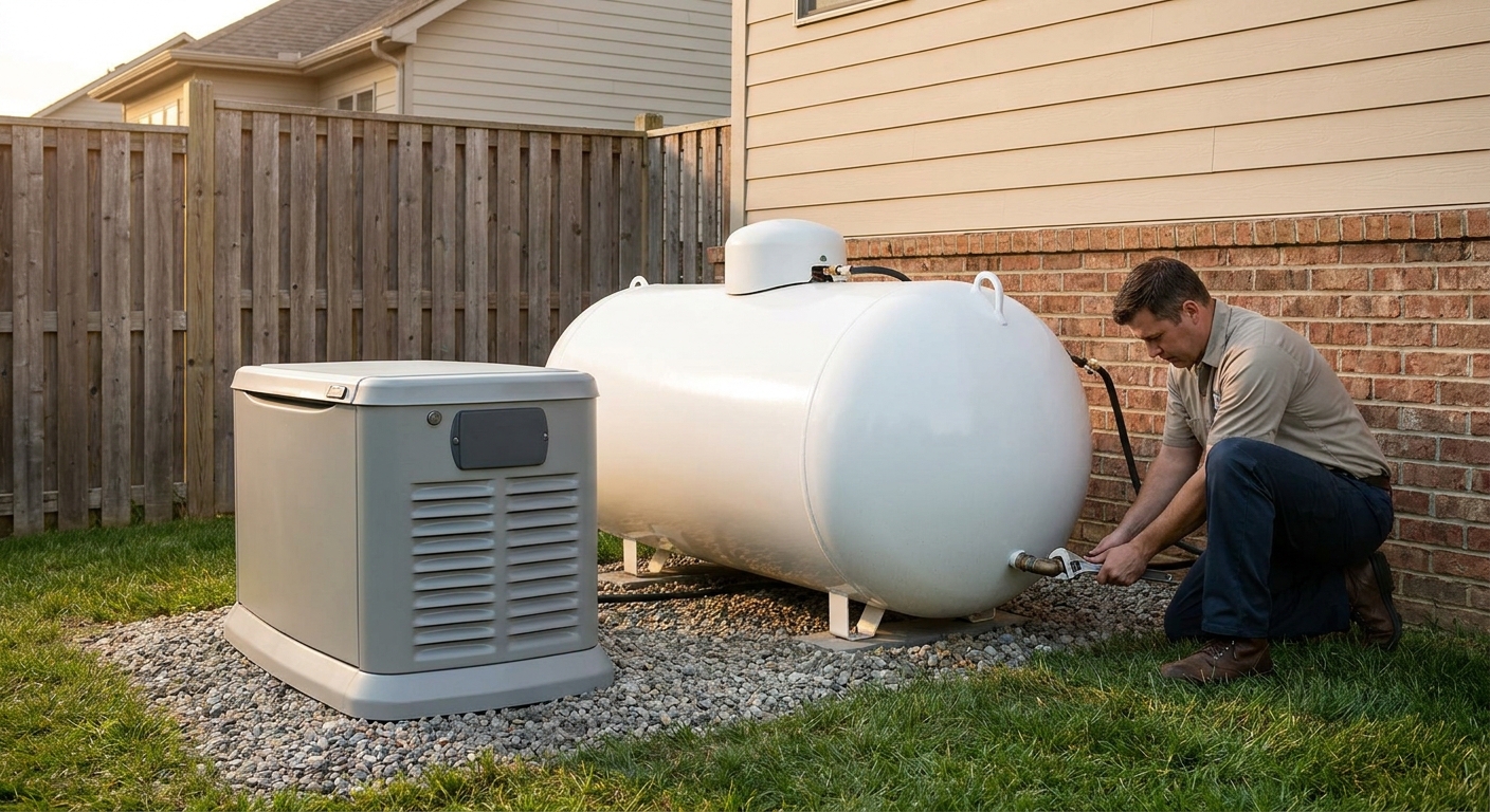 How to install a propane tank for a standby generator
