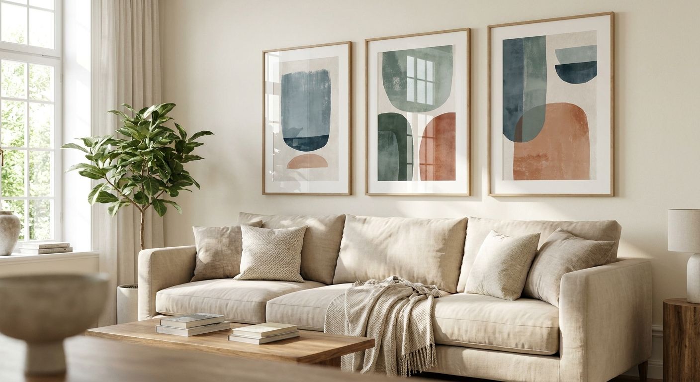 Wall art for above the sofa styling