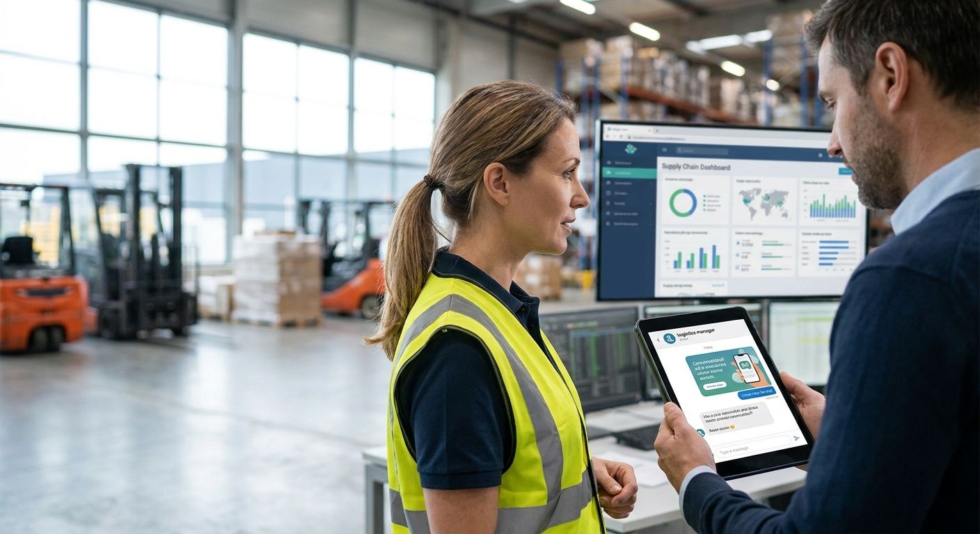 Conversational ads for AI logistics and supply chain assistants