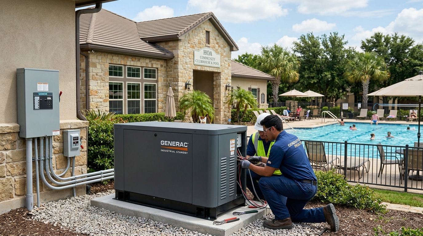 Generator installation for HOA clubhouses and community pools
