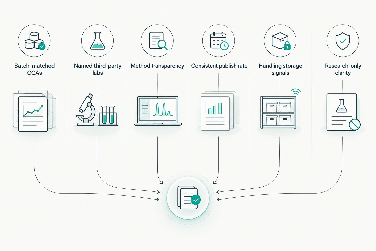 Six lab-testing criteria for ranking peptide vendors