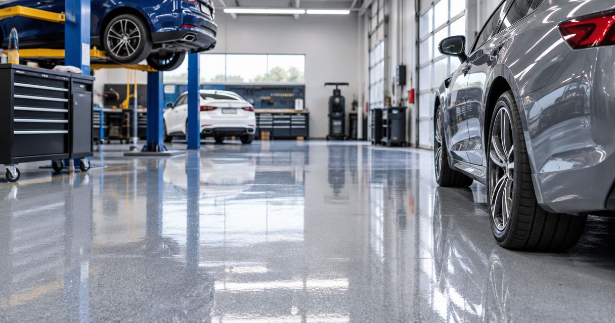 Best epoxy flooring types for auto body shops 2026
