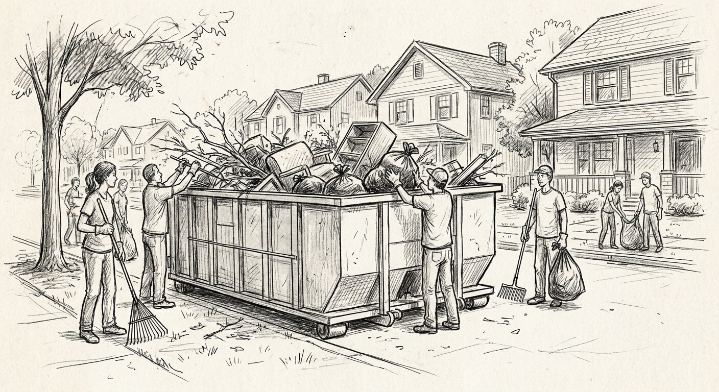 Dumpster rental for HOA community cleanup days