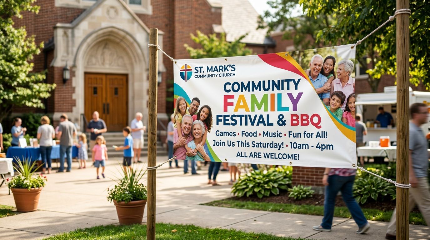 Vinyl banners for churches and community events
