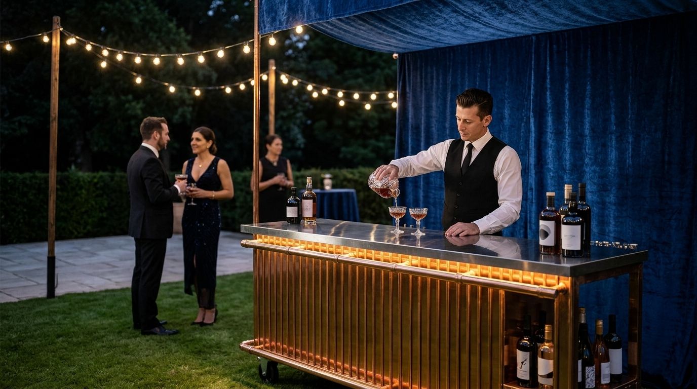 Mobile bartending services: planning an outdoor bar location