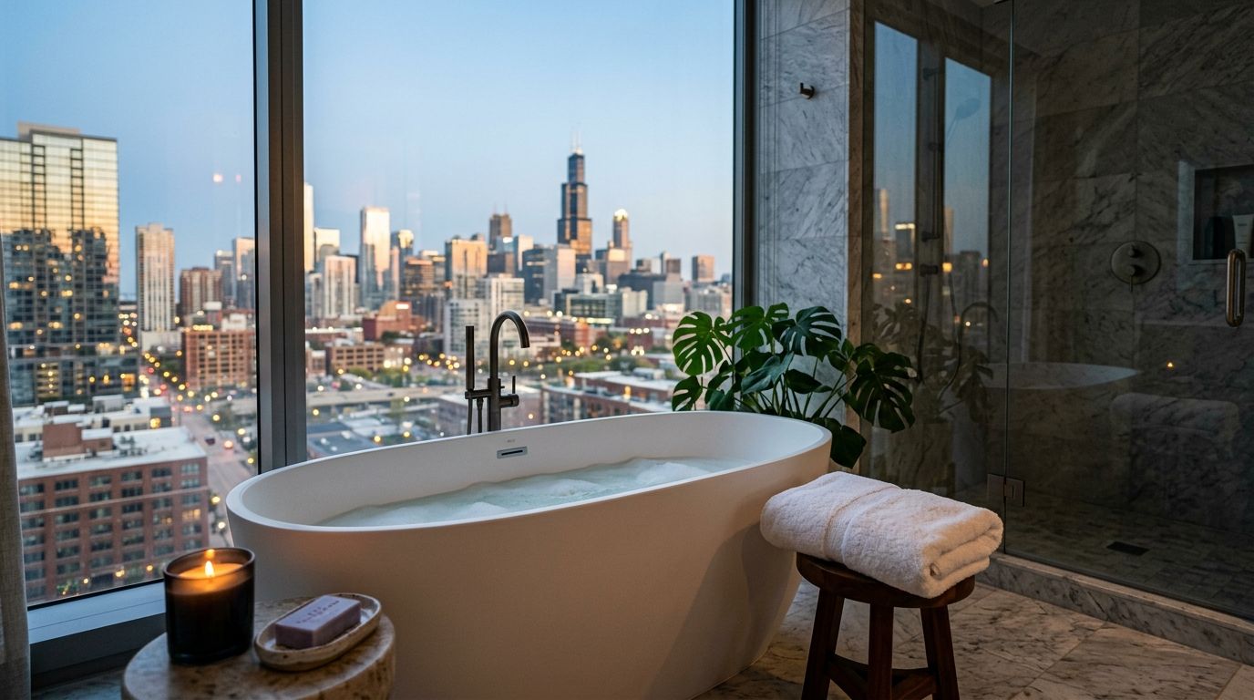 Luxury apartments with soaking tubs in West Loop Chicago