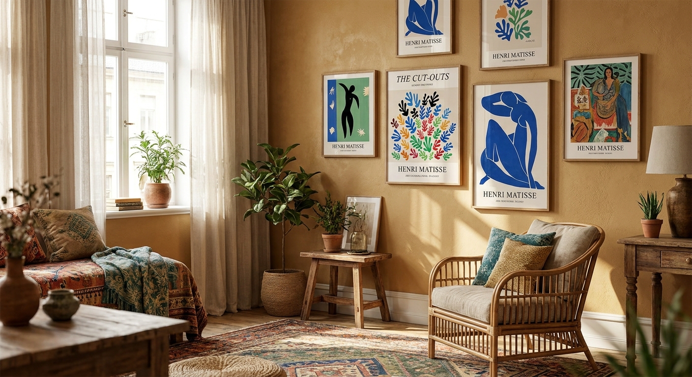 Henri Matisse prints for bohemian interiors