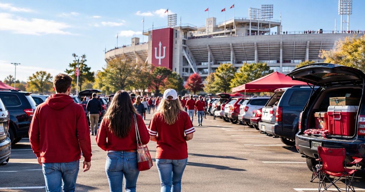 How early should I arrive at IU football parking?