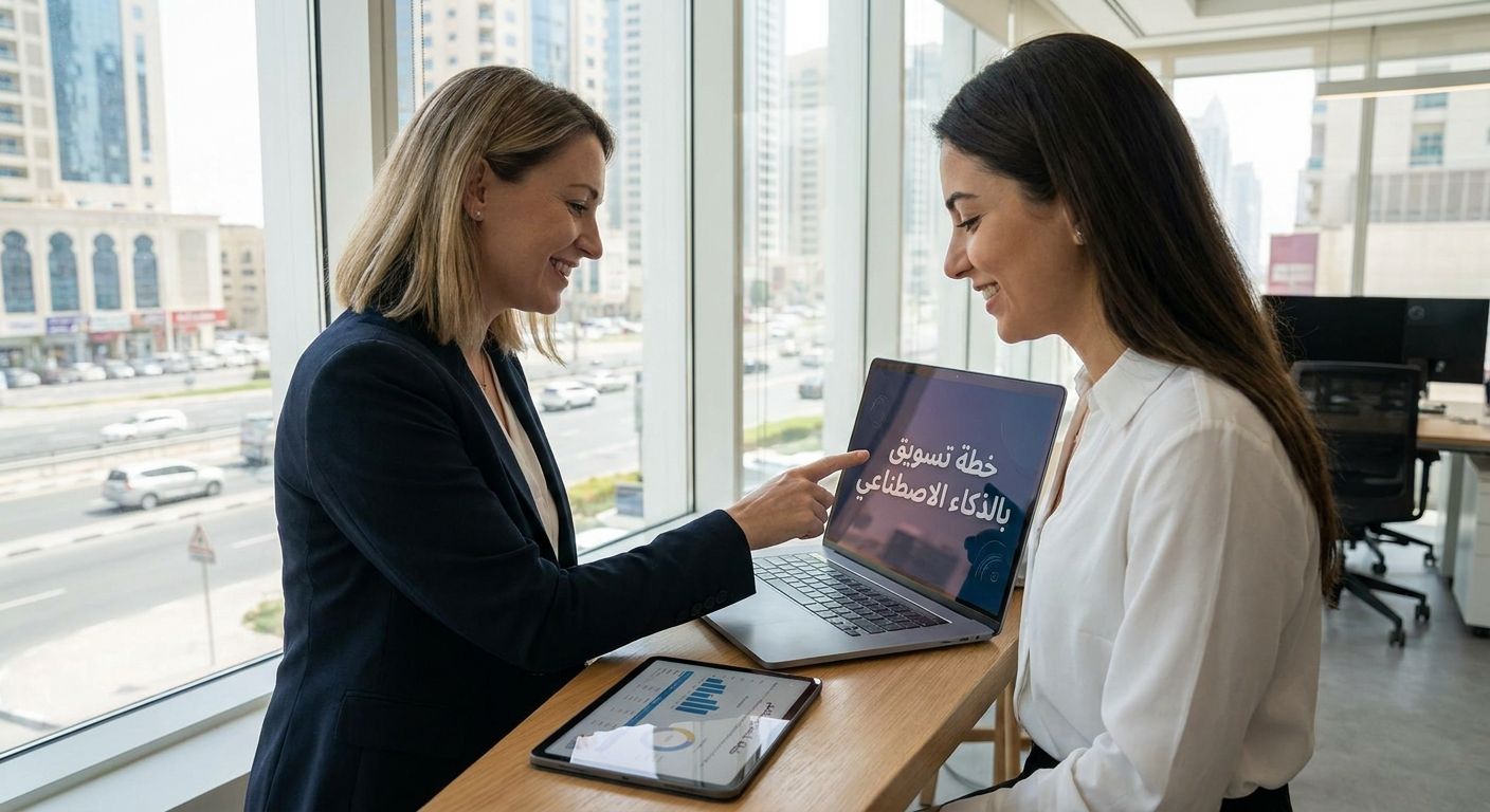 How to create a marketing plan with AI in Arabic