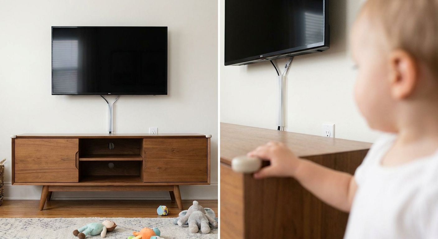 How to childproof a wall-mounted TV