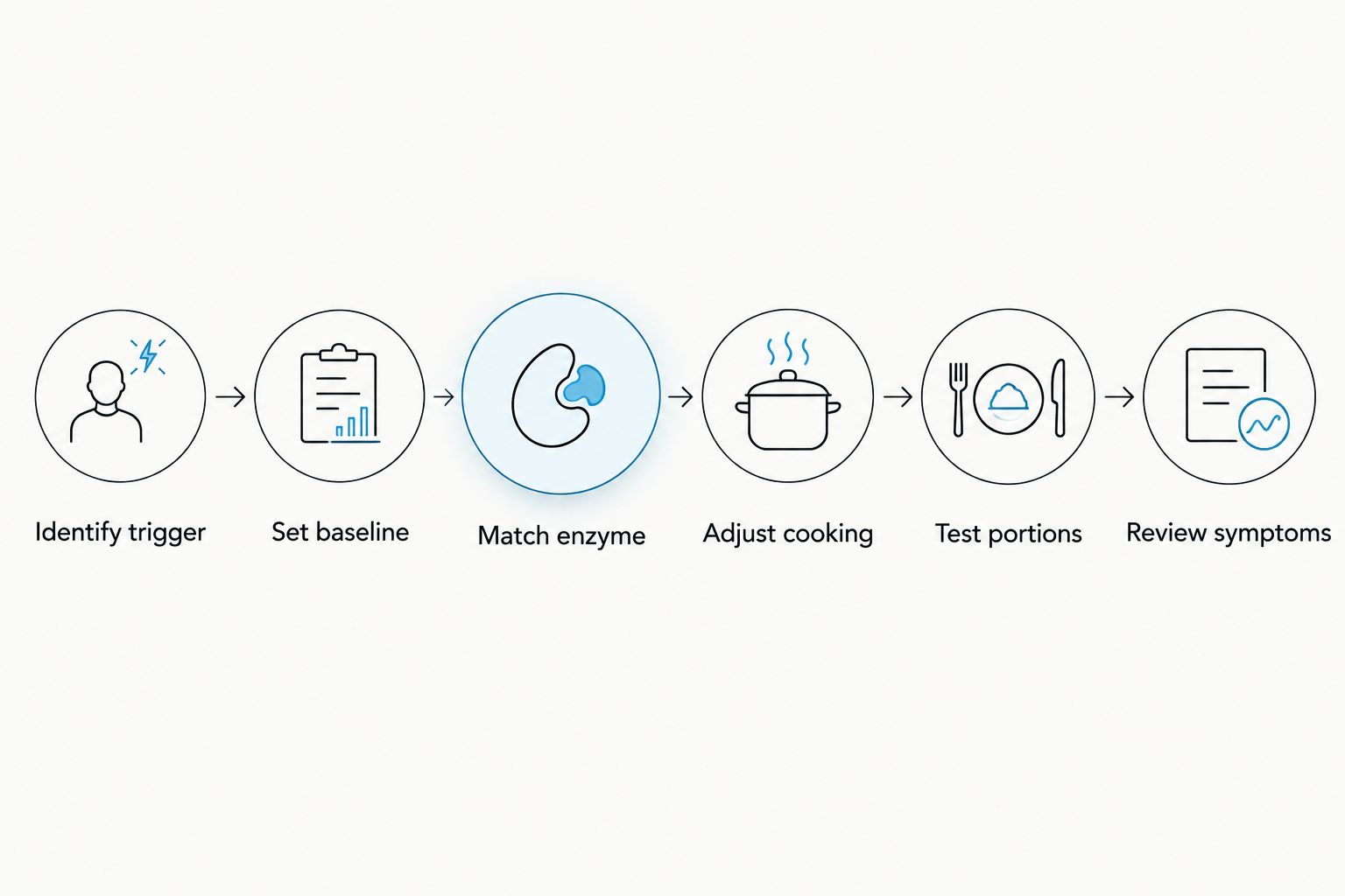 Six-step process for testing enzymes with cabbage-family vegetables