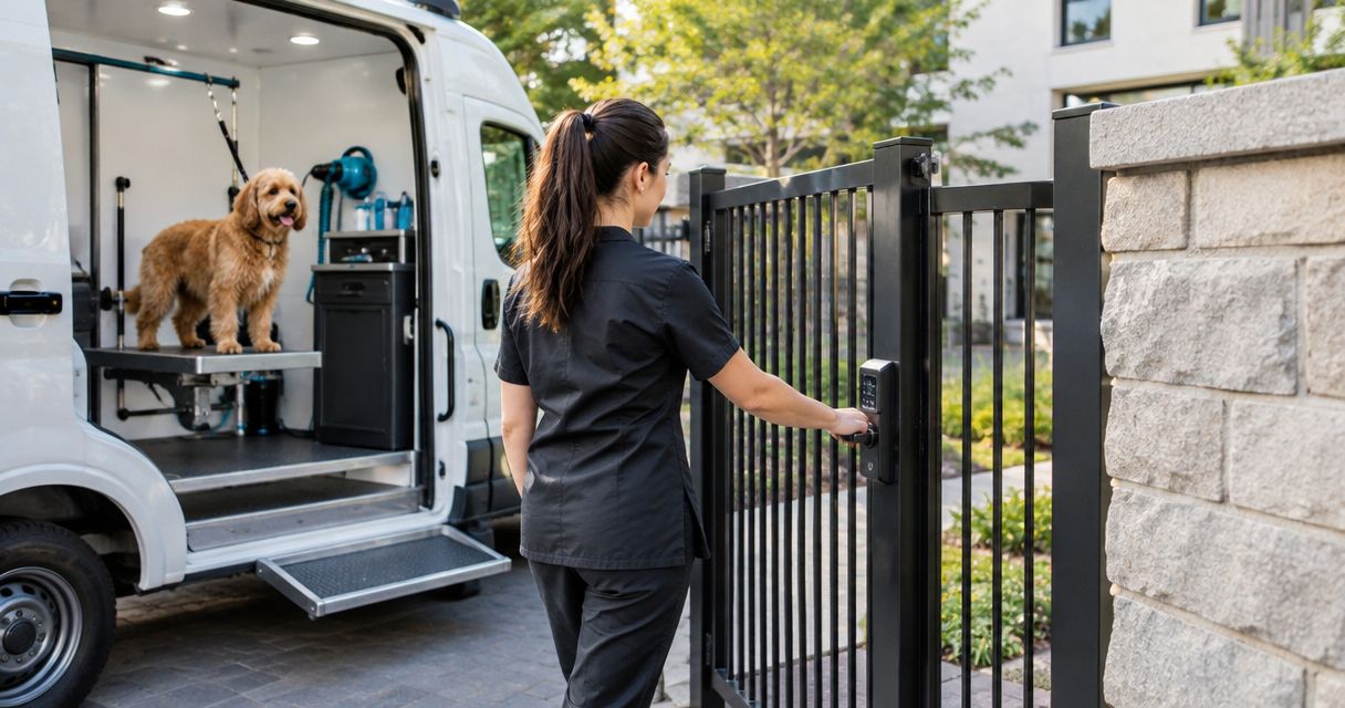 How to connect gate or building access for your mobile groomer