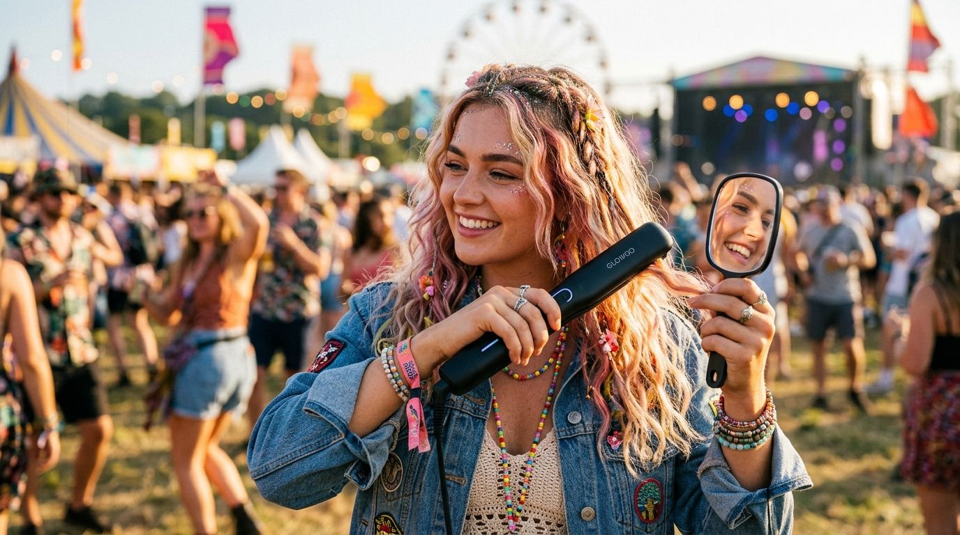Cordless hair straightener for festival looks