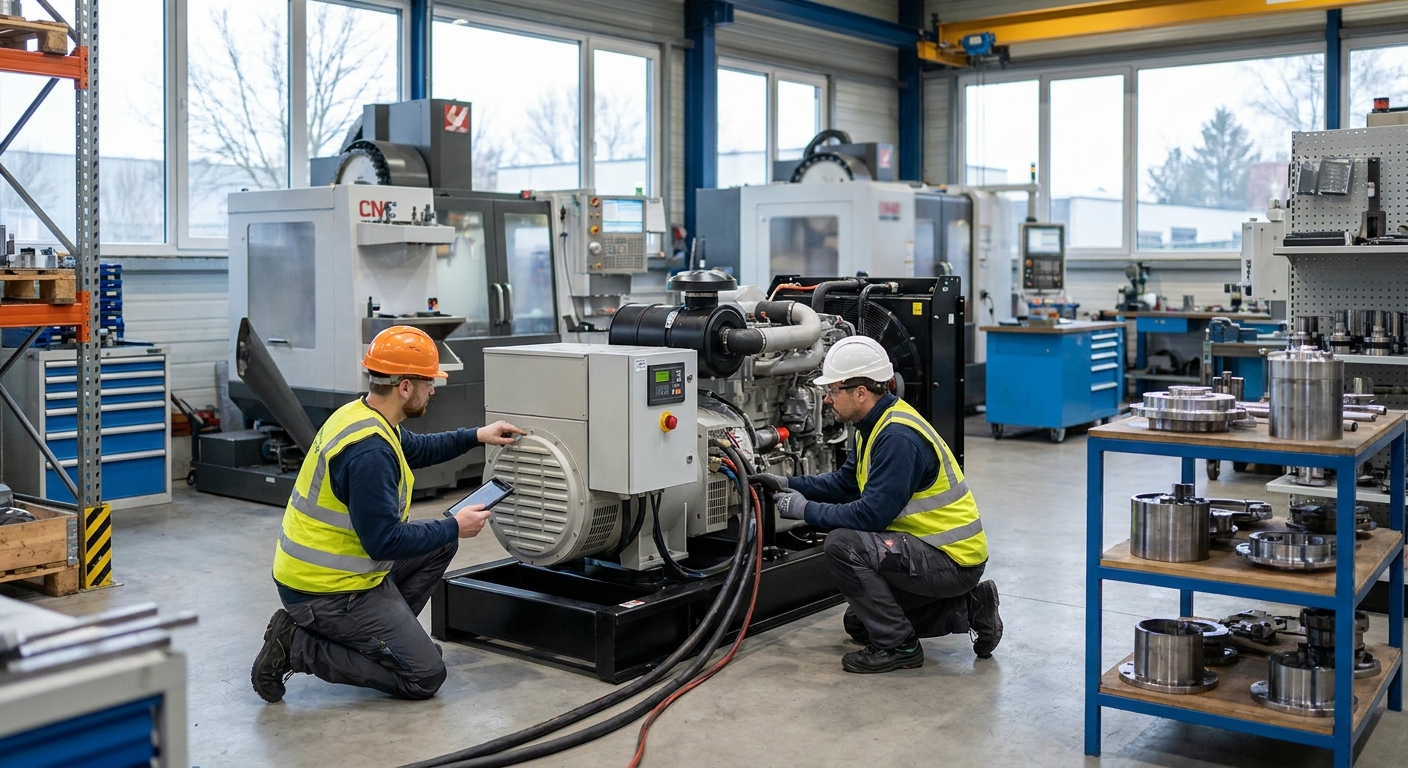 Generator installation for machine shops and small manufacturers