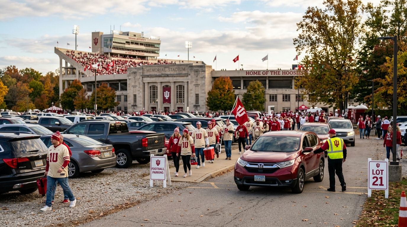 Best parking lots with the shortest lines on IU football game day