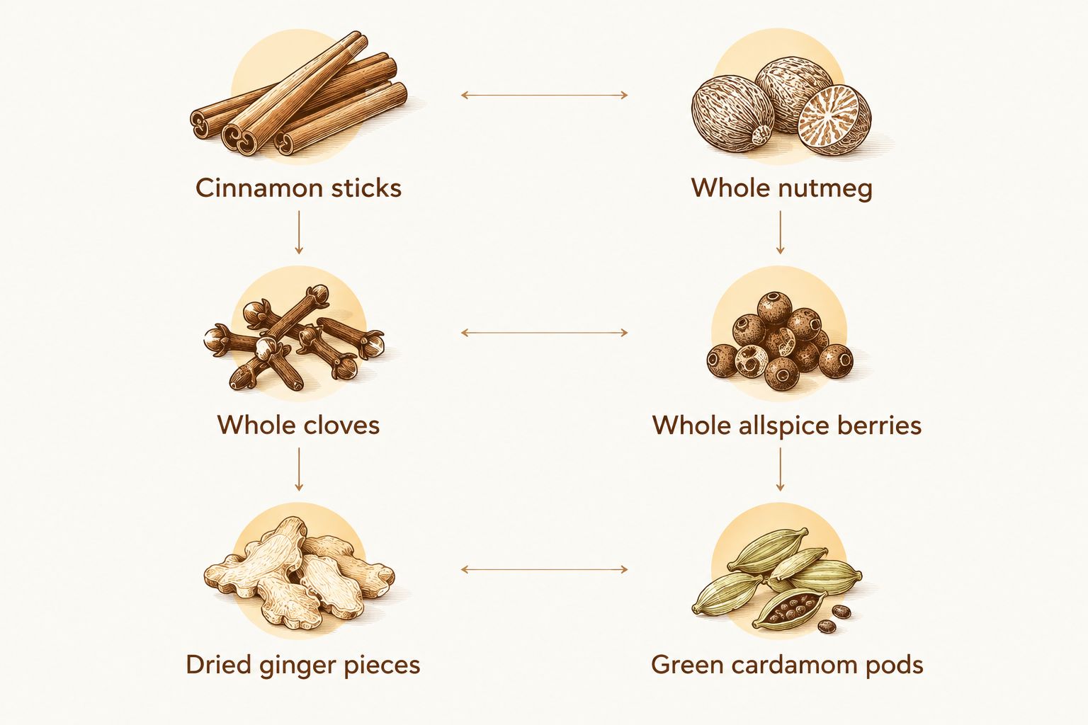 Six whole-spice options for a cinnamon-led pumpkin pie spice blend