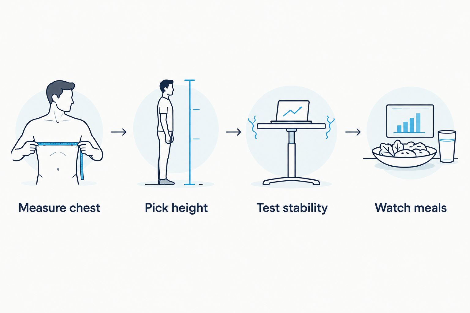 Four steps for fitting a raised dog bowl: measure, pick height, test, watch