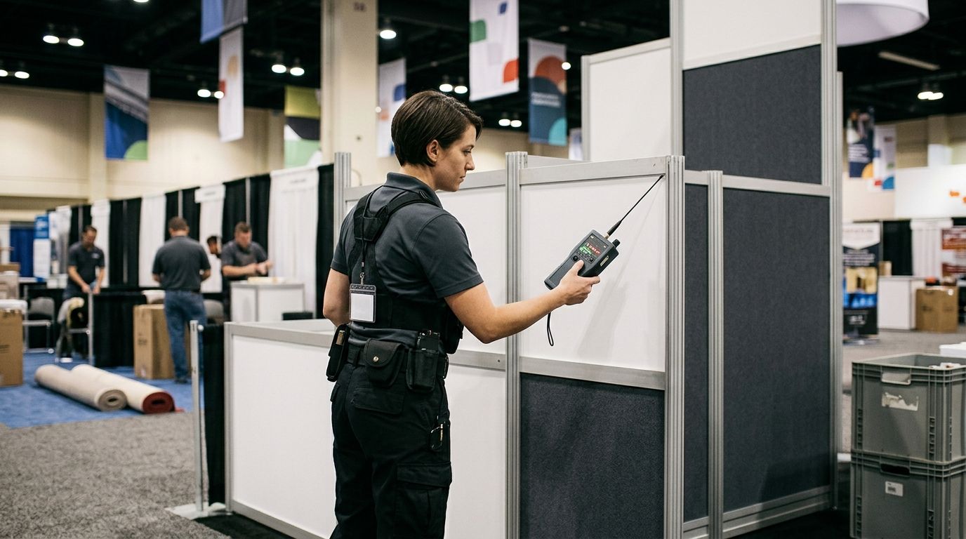 Counter-surveillance sweeps for trade show booths