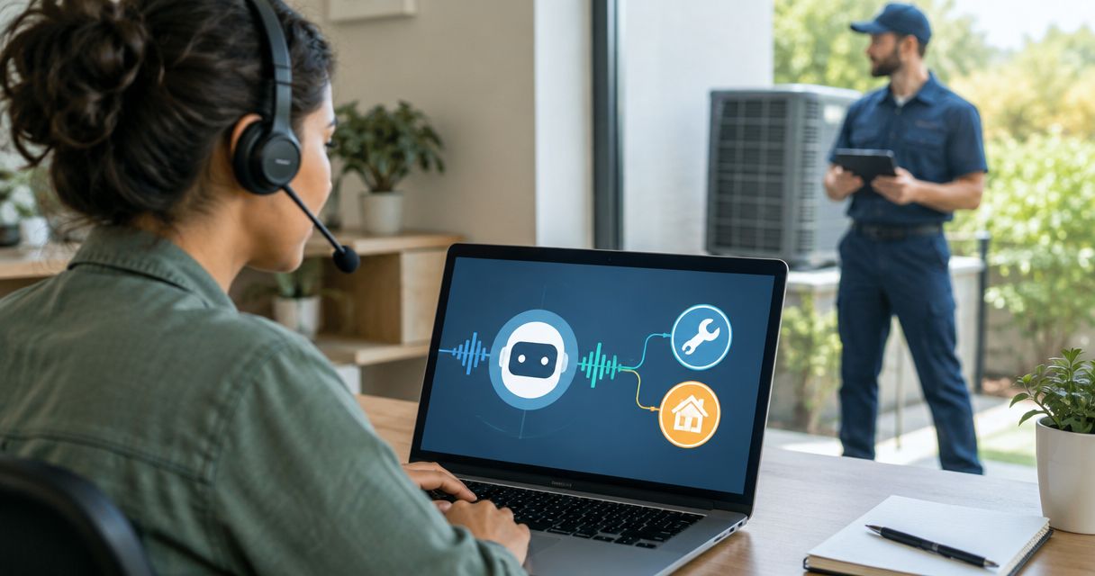 How does AI know if an HVAC caller wants repair or install?