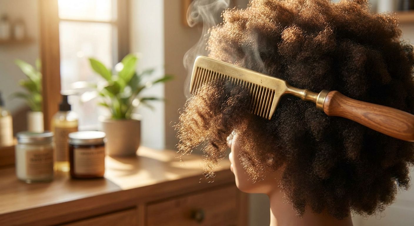 Hot comb for natural and afro hair