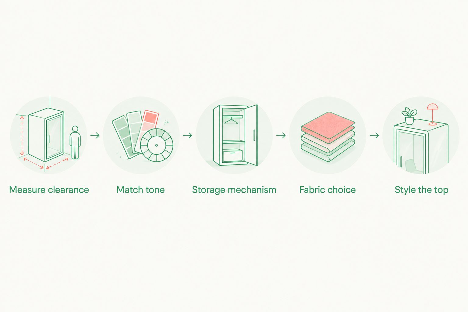 Five-step process for choosing a beige storage bench ottoman