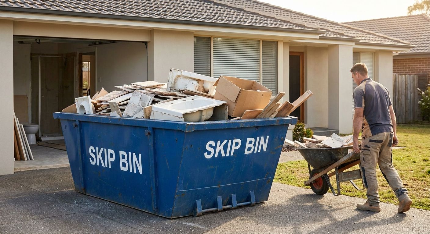 Skip bins for bathroom renovations