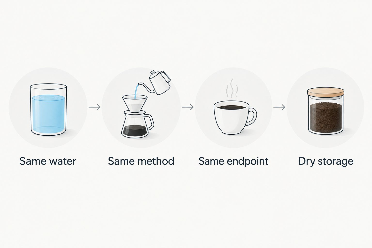 Four controls for comparing soap lather: water, method, endpoint, and dry storage.