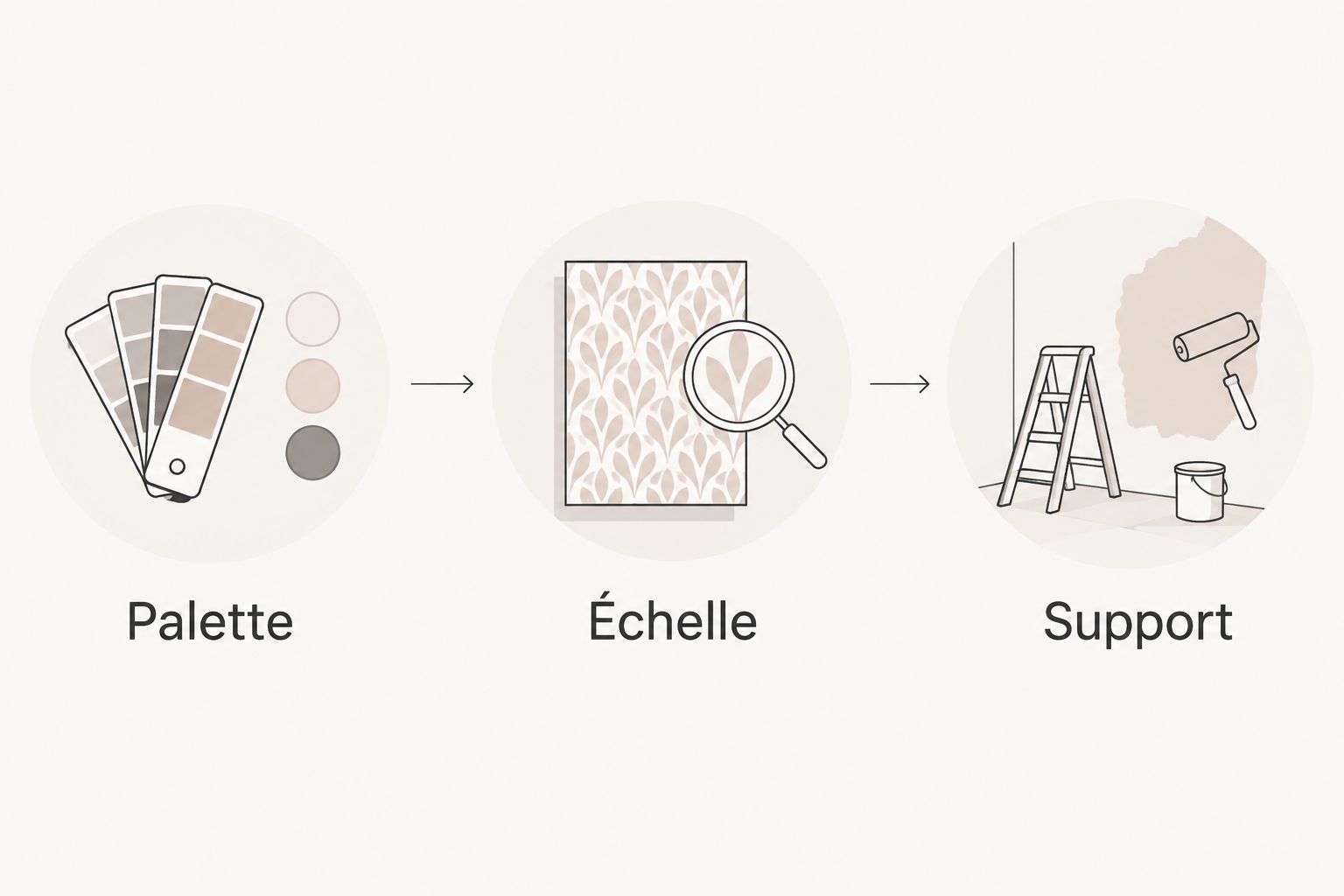 Trois vérifications avant de choisir un papier peint : palette, échelle et support.