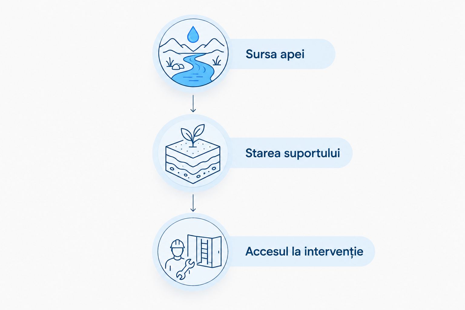 Verificarea sursei apei, a stării suportului și a accesului înaintea alegerii hidroizolației