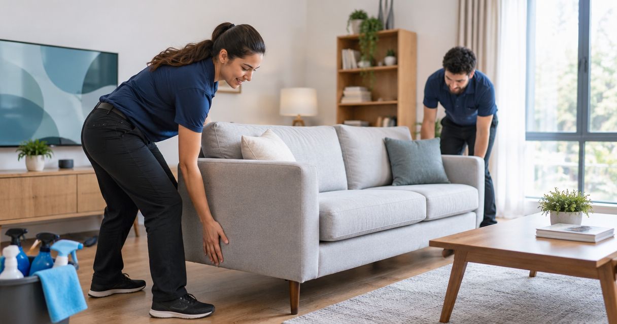 Can a house cleaner move furniture during a visit?