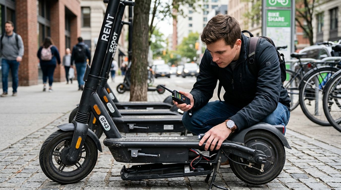 How to find a hidden tracker on a rental scooter or bike