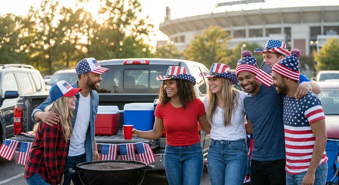 Patriotic hats for tailgate parties