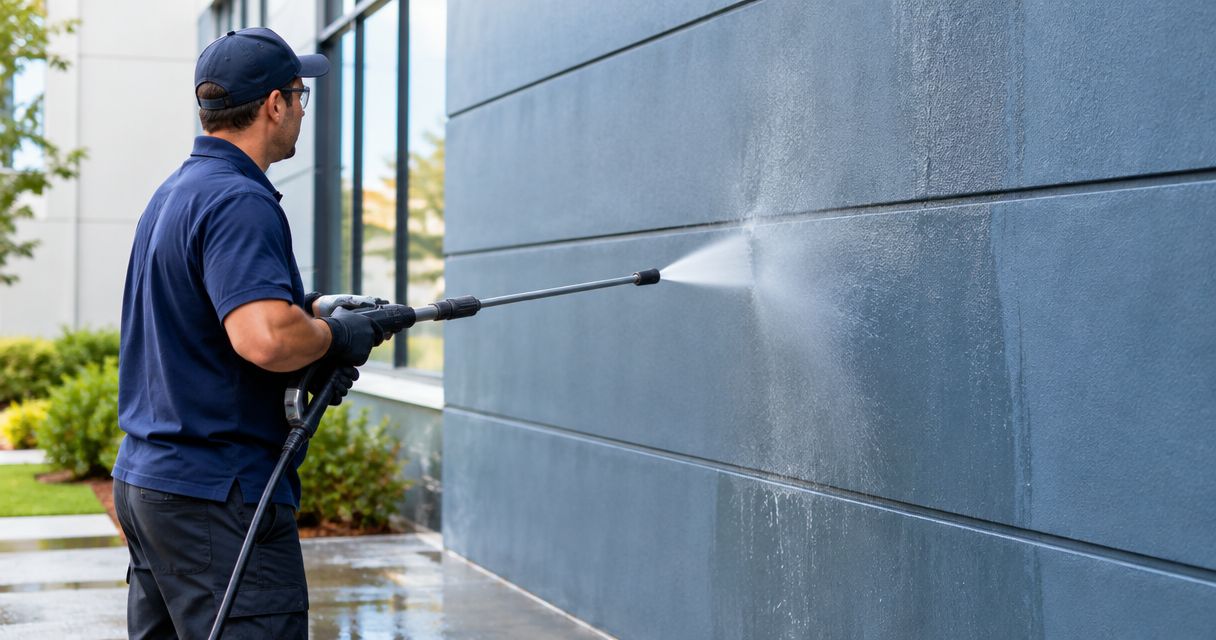 Is pressure washing safe on painted commercial surfaces?